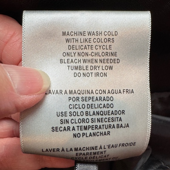 Levi’s Black Vegan Leather Moto Jacket XS Biker Motorcycle Zip Faux Leather - Picture 7 of 9